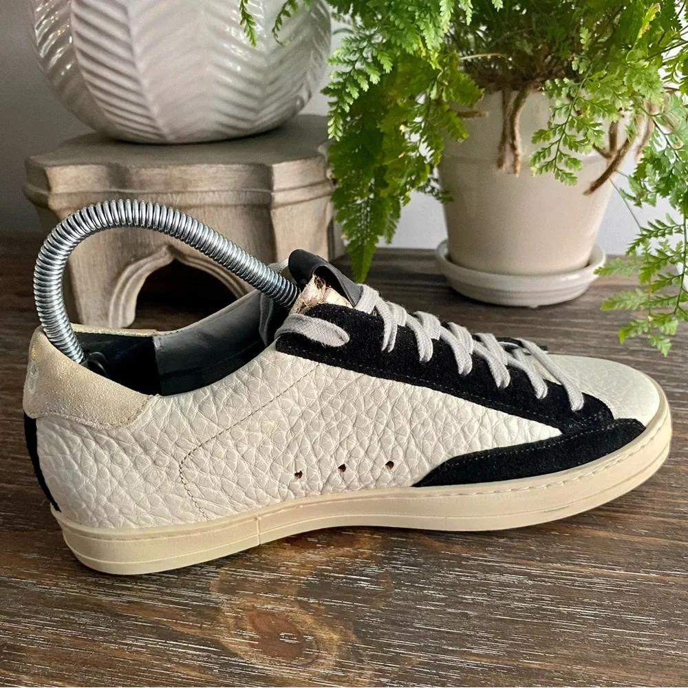 P448 John Delhisil Sneakers Lace Up Low Top Leather Shoes Women’s EU 37 /‎ US 7